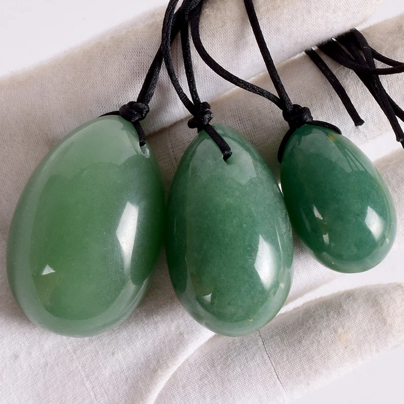 

Jade Massage Egg Set Drill Natural Aventurine Yoni Tool Mineral Quartz Healing Ball Kegel Exercise Pelvic Floor Muscle For Women