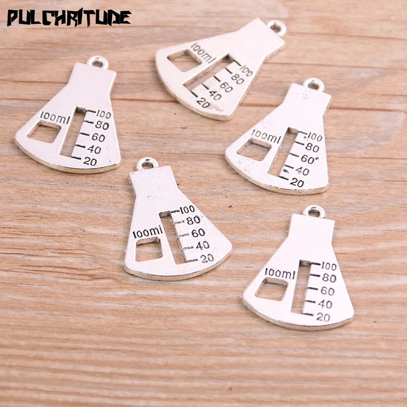 

10pcs 20*28mm Antique Silver color Color Metal Zinc Alloy Hanging Bottle Charms Fit Jewelry Medical Pendant Charms Makings