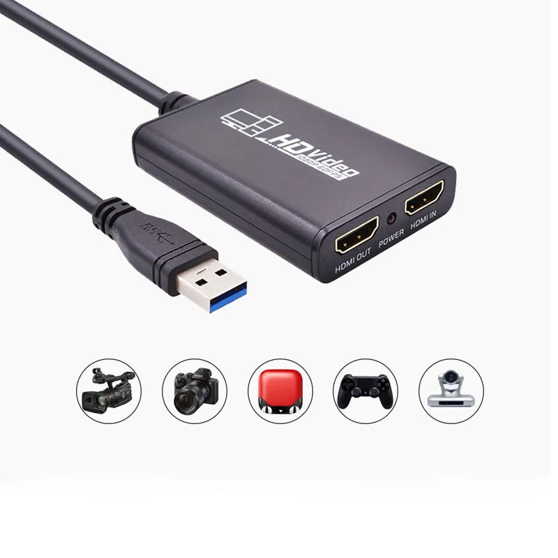 HDMI TO USB3.0 Video Converter capture card with LOOP OUTPUT Support network push streaming live broadcast for OBS |