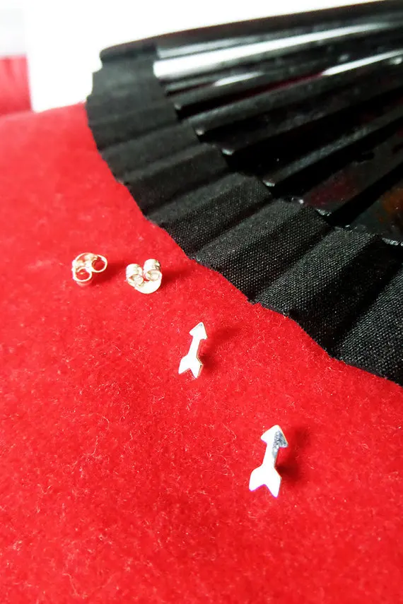 10Pair tiny simple cupid arrow stud earring bows arrows Stud Earrings Geometric triangle chevron | Украшения и аксессуары
