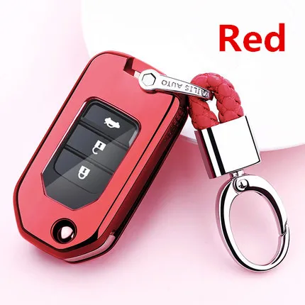 F-red keychain Мягкий ТПУ автомобильный чехол для ключей для Honda Civic CR-V HR-V Accord jade Crider Odyssey- автомобильный Стайлинг защитный ключ - Название цвета: F-red keychain