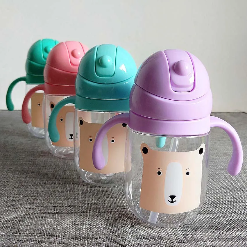 360 мл пластиковая соломенная чашка детская для кормления портативная бутылка