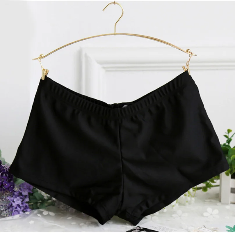 black 8 одноцветных комплектов бикини, женский купальник, подходит для занятий спортом, йогой, Короткие безопасные пляжные плавки, бикини, купальник размера плюс XXL - Цвет: black