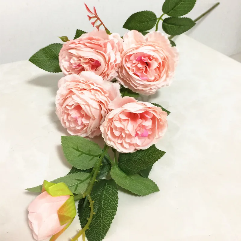 design 3 pink 10 шт. искусственные розы шесть голов белый/розовый/фиолетовый/оранжевый/красный цвет розы стебли для Свадьбы Центральные элементы - Цвет: design 3 pink
