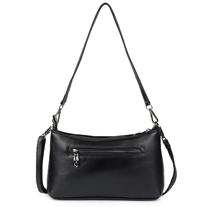 

Red/Black Genuine Leather Double Straps Women Shoulder Handbags For Mom Luxury Women's Phone Purse Ladies Crossbody Handbag