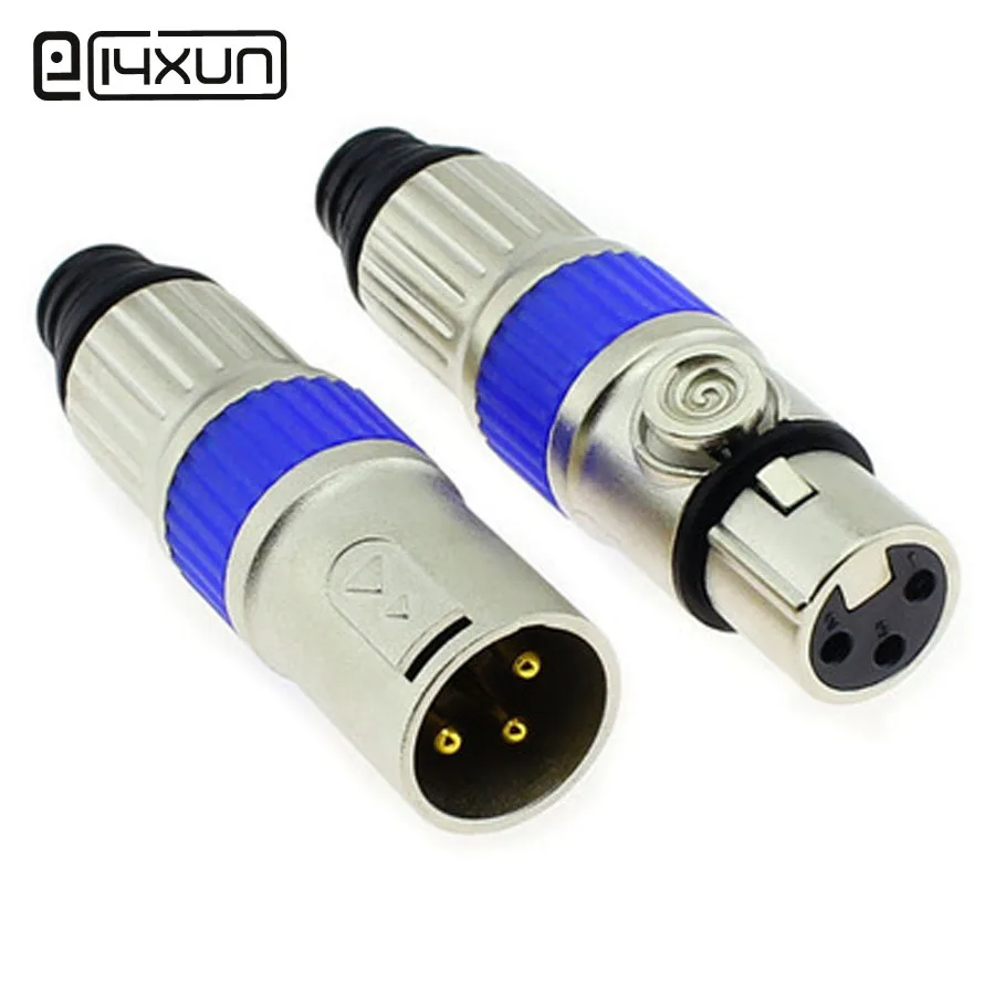 EClyxun 2 шт. XLR 3 контактный микрофонный аудиоразъем позолоченный штырьковый разъем