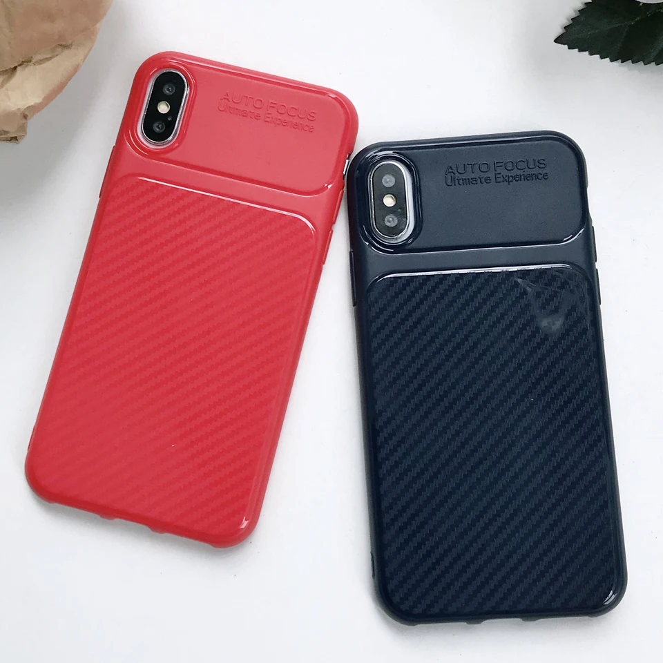 Углеродное волокно ТПУ чехол для iPhone X XS MAX XR SE 5 5S 6 6s 7 8 Plus samsung J2 J3 J5 J7 Prime Мягкий