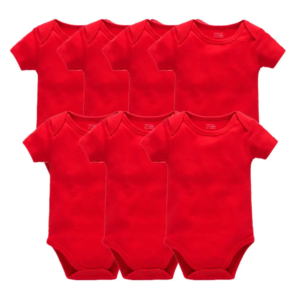7PCS Summer Baby Bodysuit for Girls Boys Short Sleeve Cotton Infant Jumpsuit 0-24M Infantil Bebe Clothes Unisex Toddler | Мать и ребенок