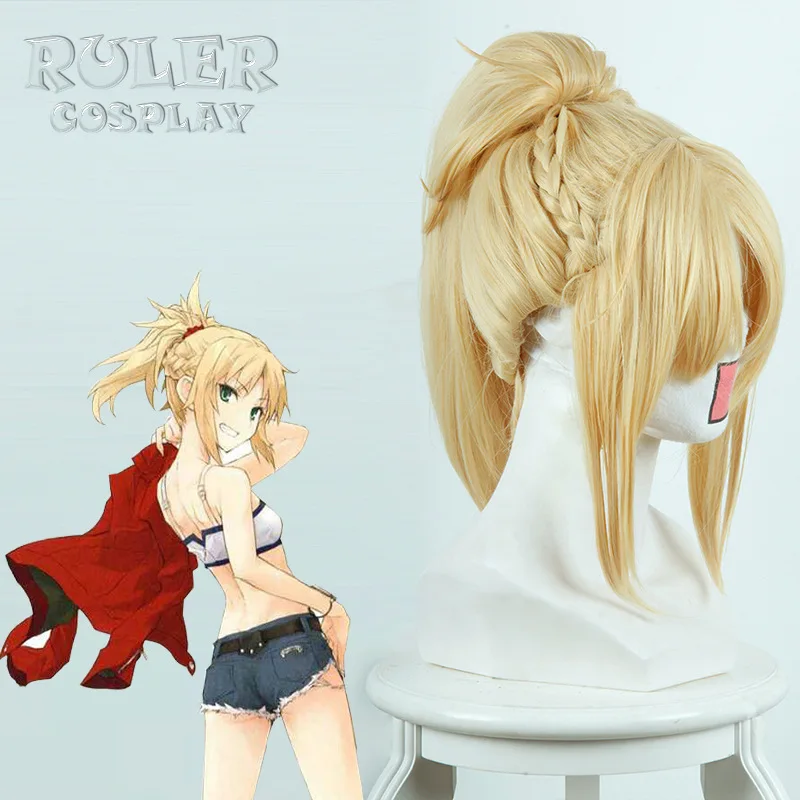 2019 Fate Apocrypha Rider парик аниме Astolfo розовый конский хвост длинный оплетка мордкрасный