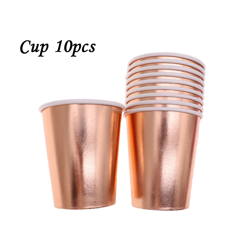 Cup10pcs 10 шт./Партия красная розовая тарелка чашка соломенная одноразовая коробка для посуды сплошной цвет день рождения предметы домашнего обихода Детская Игрушка В ванную - Цвет: Cup10pcs