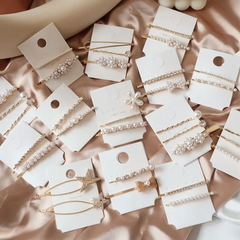 Заколки для волос с искусственным жемчугом и бантом 1 комплект | Красота здоровье