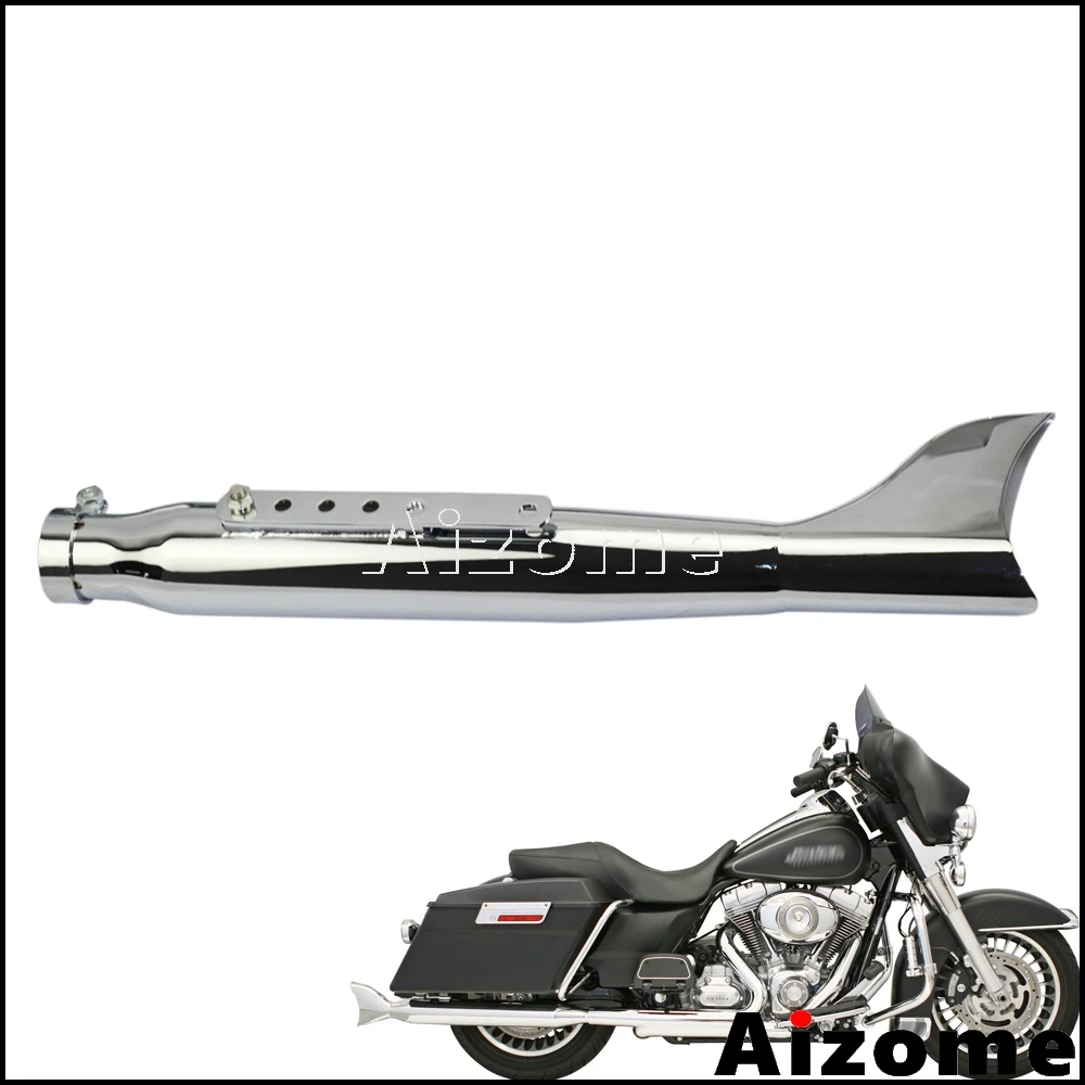 

1x Fishtail Exhaust Mufflers Motorcycle Slip-on Mufflers Exhaust Pipes 35-41mm For Harley Cafe Racer Left Side
