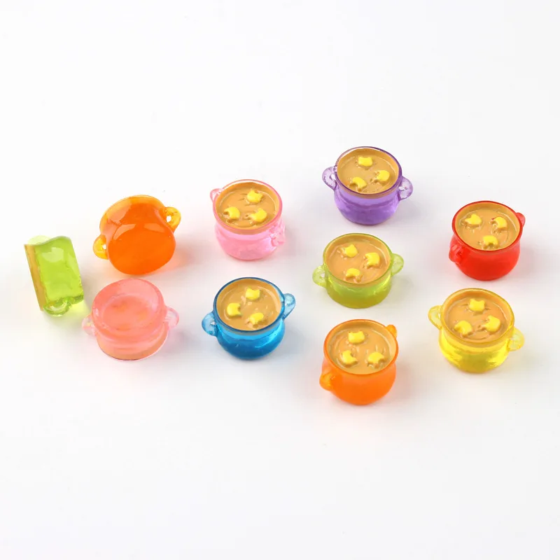 6 шт./лот 24*12 мм миниатюрный горшок для супа Конфета из смолы цветной blyth bjd