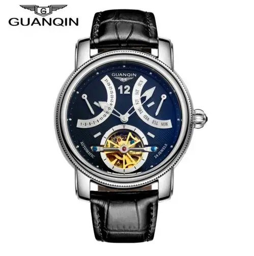 Hommes Automatique mecanique Montres Hommes Топ Marque De Luxe montre deповеренный в делах - Цвет: silver black B