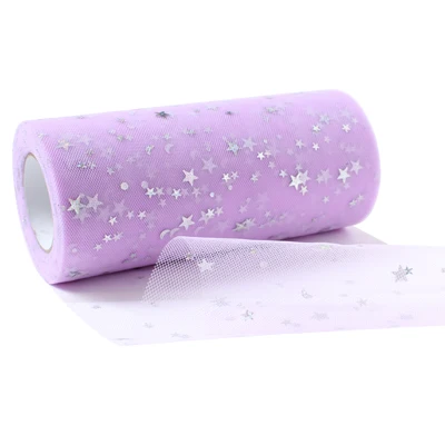 Purple red Блестящий серебряный рулон тюля с блестками 25 ярд 15 см катушка ткань свадебная отделка органзы лазер DIY ремесло день рождения поставки - Цвет: Purple red