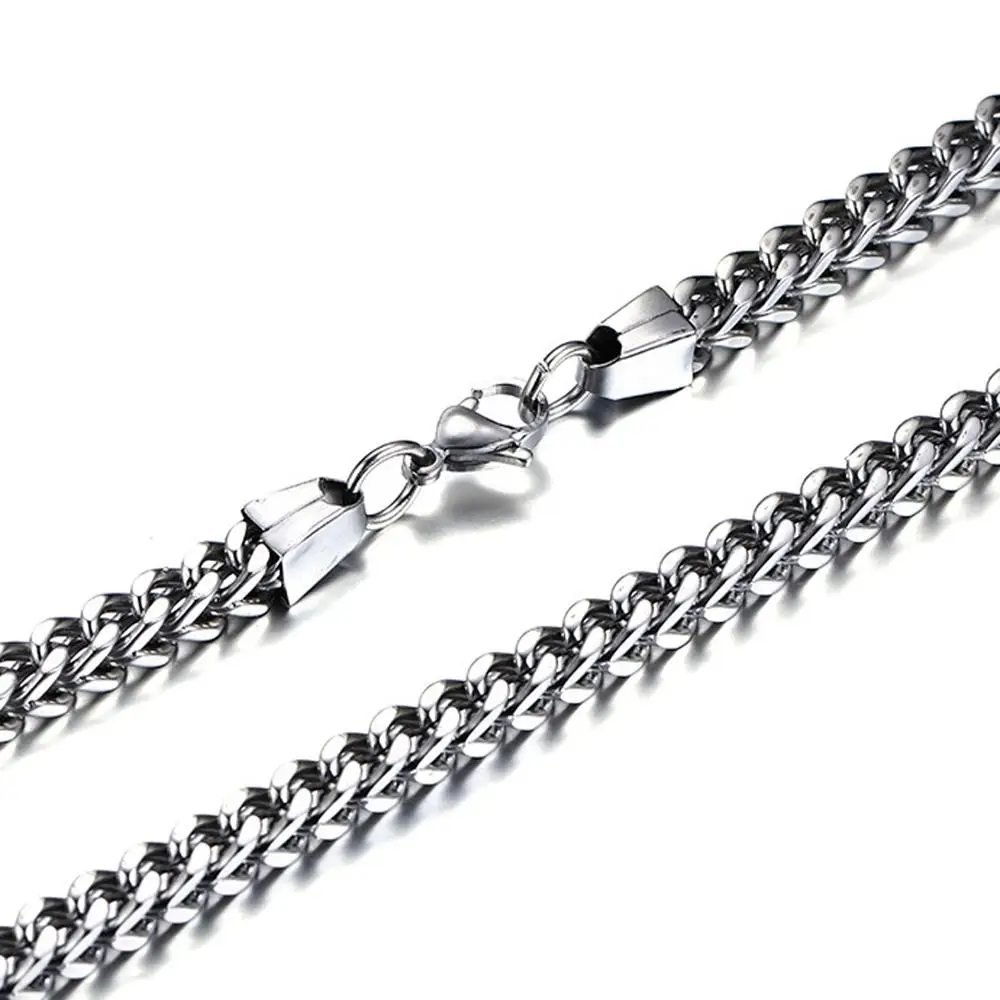 

6mm Link Chain Necklace For Men Hiphop Box Curb Franco Chain Necklace Stainless Steel Jewelry Punk Style Wholesale