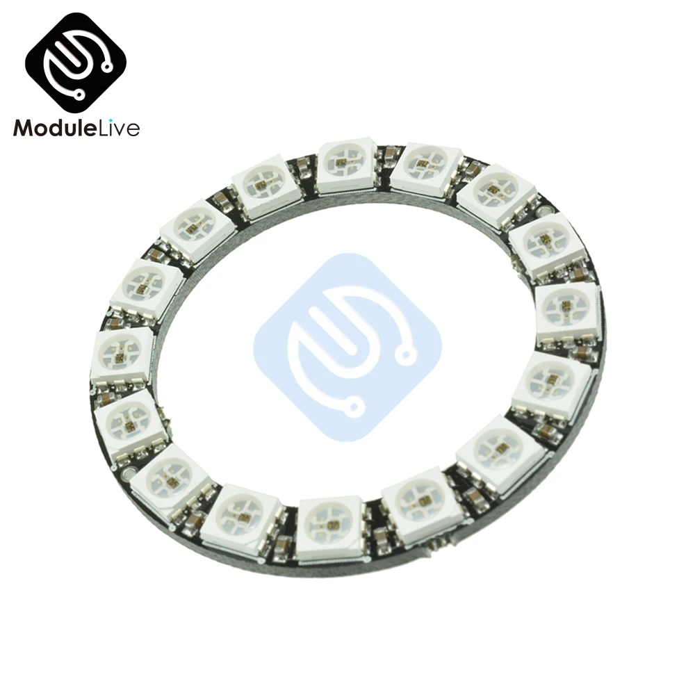 16-битная WS2812 5050 RGB светодиодная полноцветная встроенная подсветка круглая плата