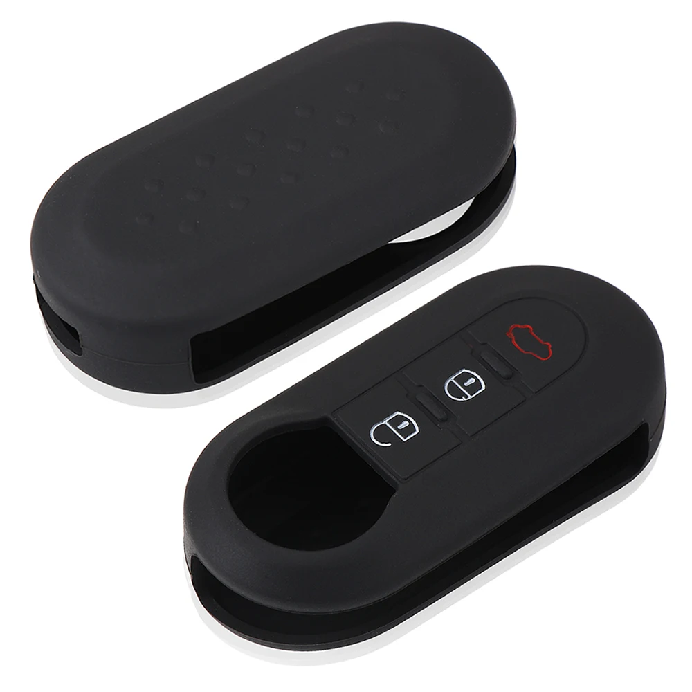 1 шт. автомобильный силиконовый чехол для ключей 3 кнопки FIAT 500 500L ABARTH Panda Punto