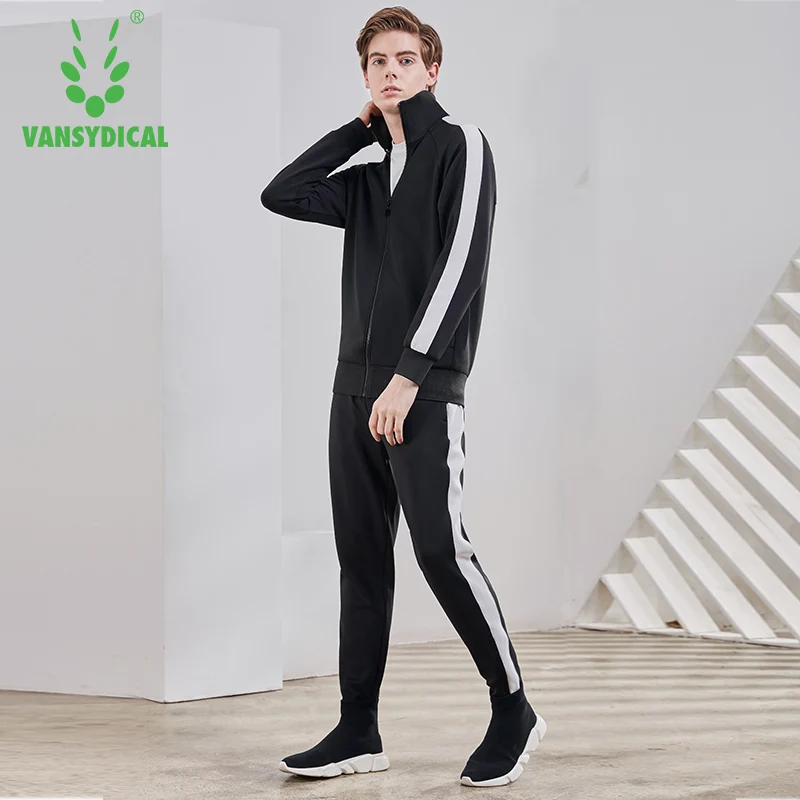 Vansydical спортивные костюмы для мужчин спортивная одежда фитнеса куртки бега брюки