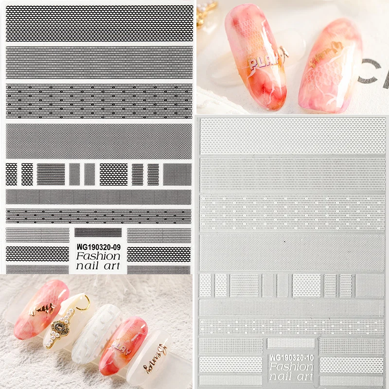 

Newest MG-2009 Lace design 3d nail stickers Japan Korea style decal decoration tools for nail tips