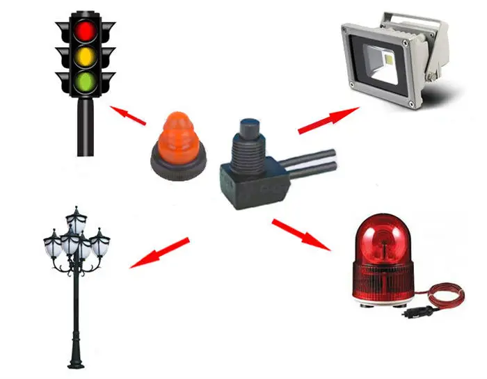 Водонепроницаемый кнопочный переключатель для разноцветных метеоритных трубок