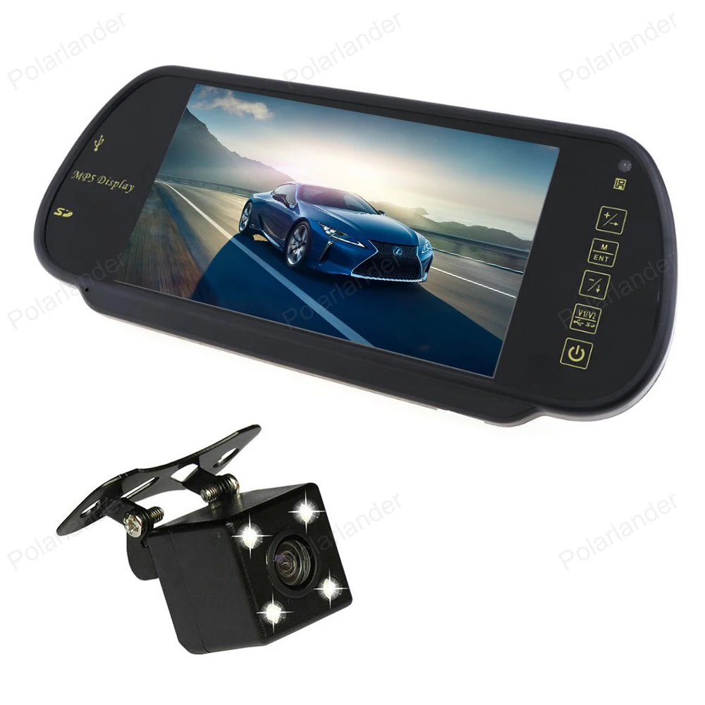 

ЖК-экран с поддержкой SD/USB, FM-радио, монитор для парковки видео, 7 дюймов, MP5, зеркало заднего вида с камерой заднего вида, CCD