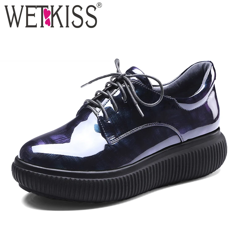 WETKISS/новые женские туфли на плоской платформе женская обувь подошве со шнуровкой
