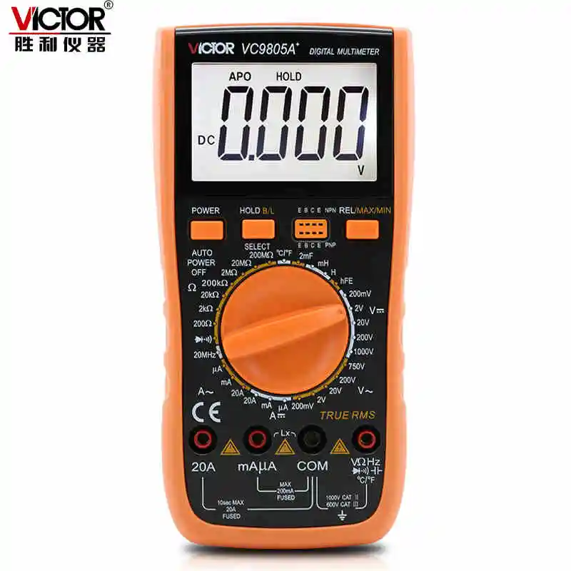 Цифровой мультиметр VICTOR VC9805A + True RMS DMM AC/DC аммертер сопротивления емкости и