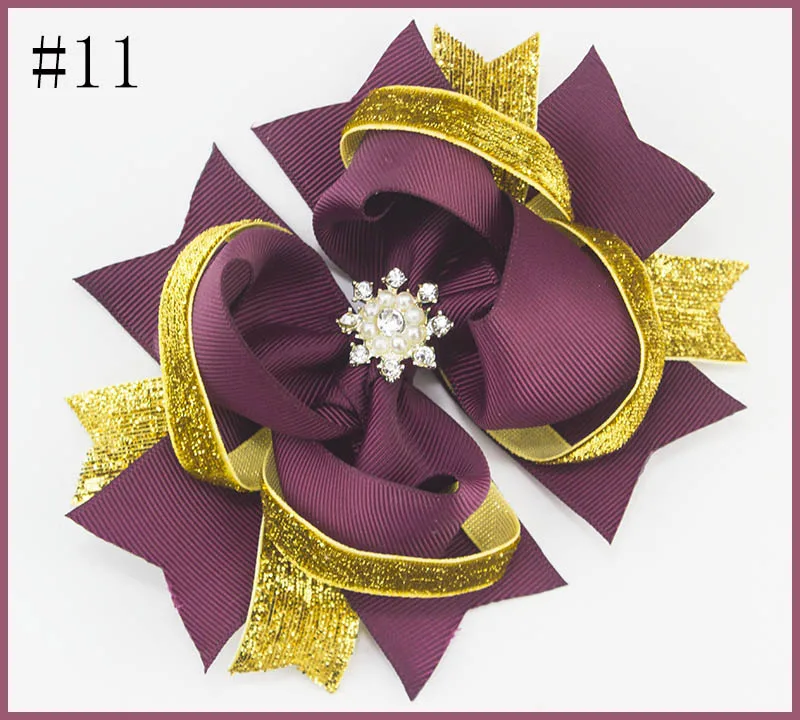 Бесплатная доставка 2017 новейшая 24 шт. 5 'rhinestone большие заколки для волос банты