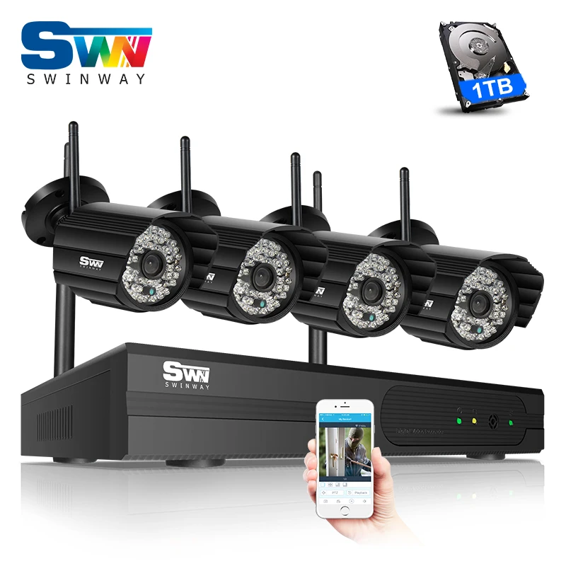 Plug and play P2P 960 P HD открытый + Крытый ИК WI-FI безопасности Камера Системы и 4CH