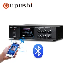 Oupushi новейший мини усилитель мощности 80 Вт для системы PA Bluetooth пульт дистанционного управления с функцией FM радио
