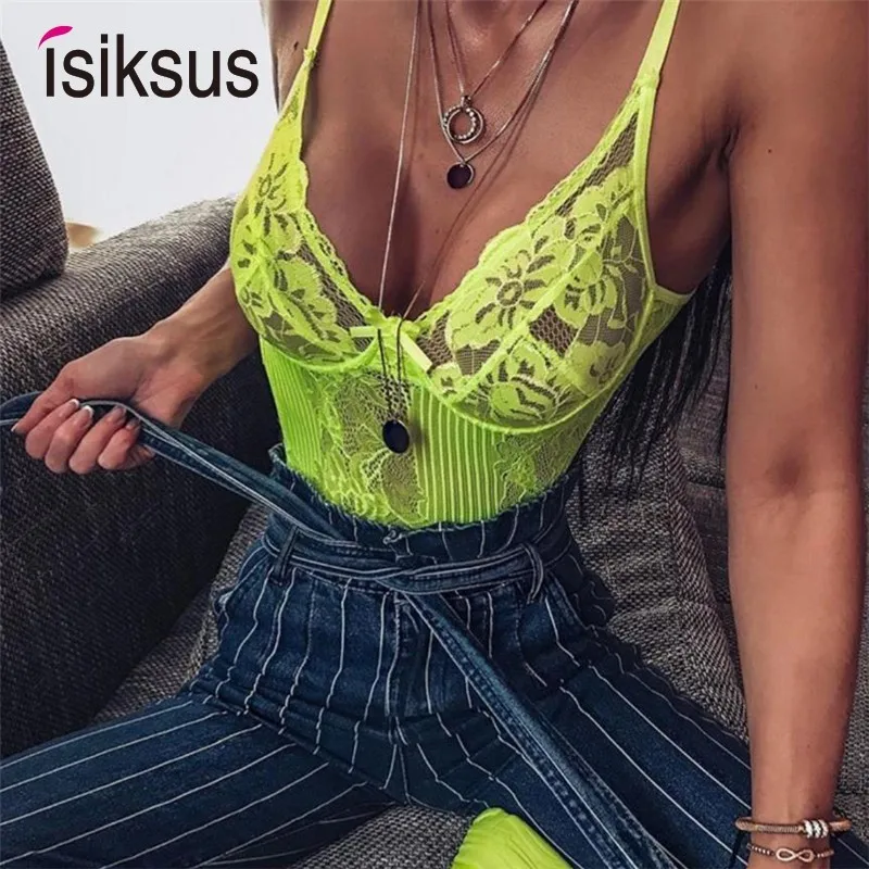 Женское прозрачное боди isiksus Белое Кружевное с открытой спиной и открытыми