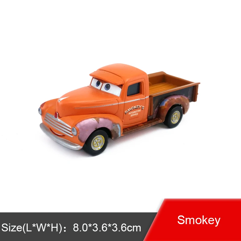 Smokey 39 стилей disney Pixar Тачки 2 3 Молния Маккуин Джексон шторм матер 1:55 литая под давлением модель автомобиля из металлического сплава игрушка для детей подарок для мальчиков - Цвет: Smokey