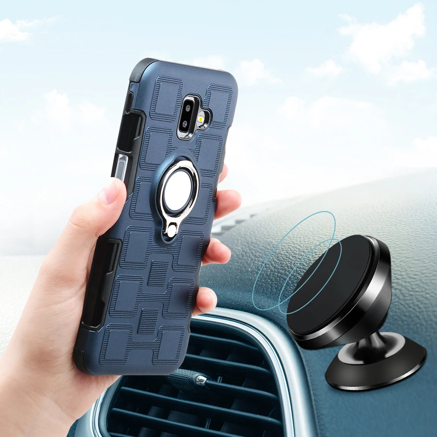 Cover For Samsung Galaxy J4 J6 Plus Prime Silicone Shockproof Phone Case Luxury Armor Ring Stand |