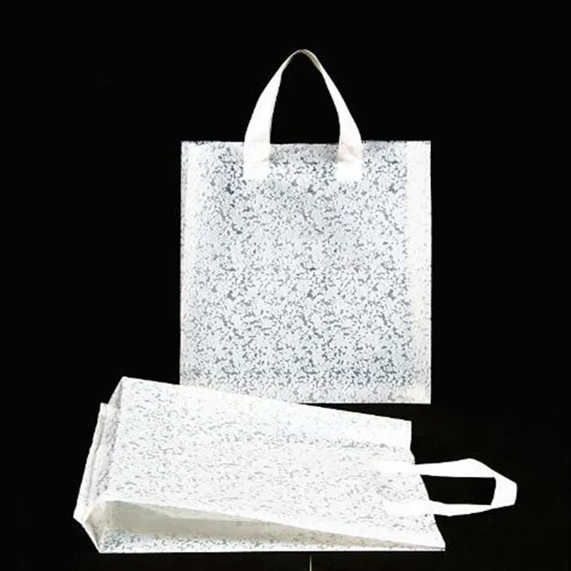 Wholesale 25pcs Large Plastic Bags With Handle white/black Boutique Clothing Packaging Gift Bag 43*51*8cm | Дом и сад
