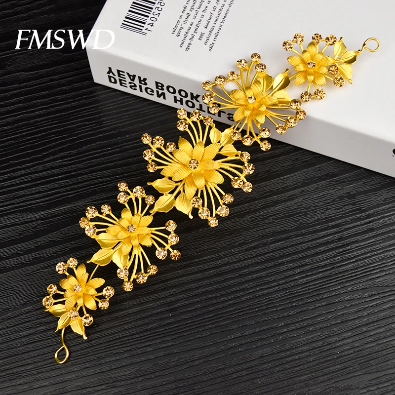 Винтажные золотые хрустальные свадебные повязки головные уборы аксессуары для