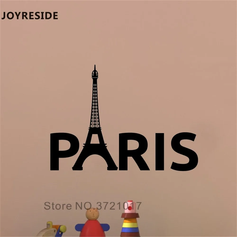 JOYRESIDE Paris Quotes Wall Decal France Tower Sticker Art Vinyl Decor Home Livingroom Romantic Interior Design A887 | Дом и сад