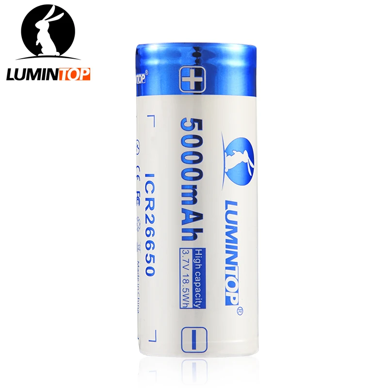 LUMINTOP защиты литий-ионная 26650 3 7 В 5000 мАч Перезаряжаемые Батарея | Лампы и освещение