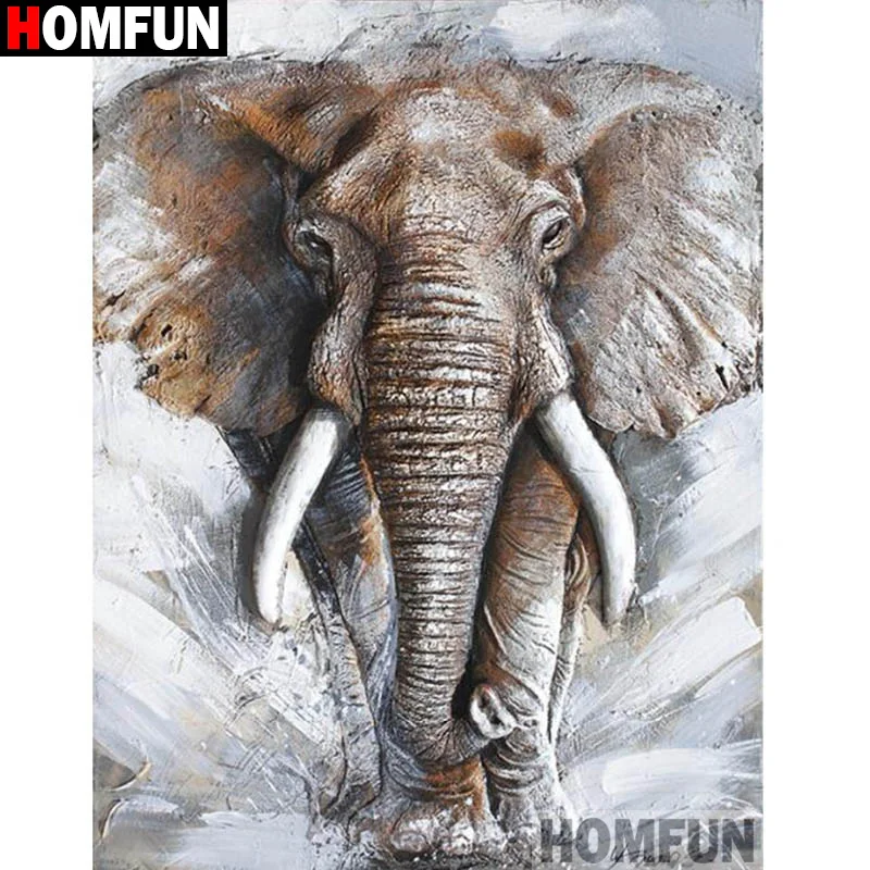 Алмазная живопись HOMFUN слон алмазная вышивка 5D сделай сам с полными