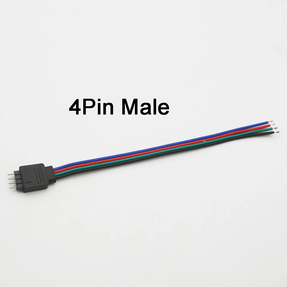 4Pin Male 5 шт. 4pin 5Pin светодиодный кабель Мужской Женский Разъем адаптер провода для 5050 3528 SMD RGB RGBW светодиодный светильник RGB RGBW светодиодный контроллер - Цвет: 4Pin Male