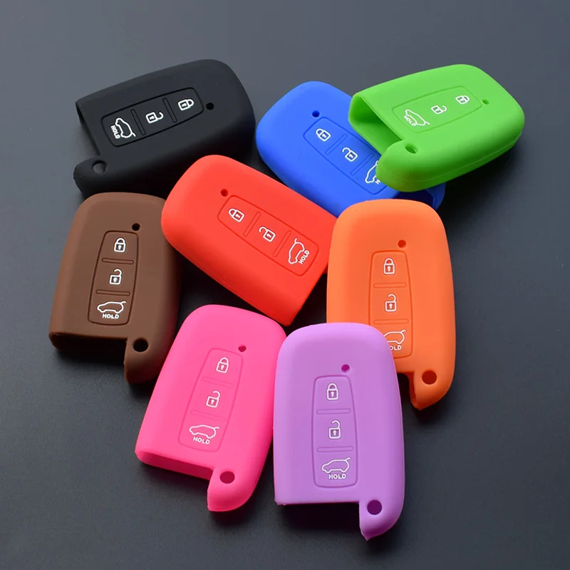 

For Hyundai Equus Genesis Veloster for KIA Sportage Forte Optima 3 Button Smart remote protect silicone car key case cover