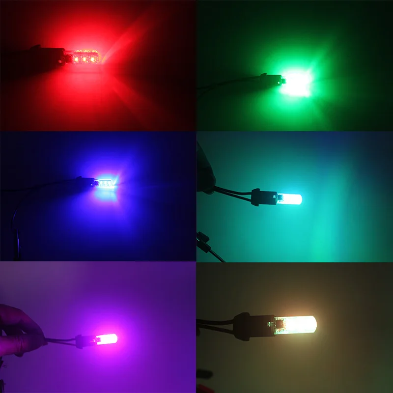 Новейший 2 шт. автомобильный T10 W5W светодиодный свет 6 SMD 5050 16 видов цветов RGB LED