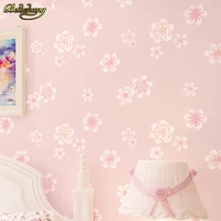 beibehang girl pink pastoral floral 3d non wovens wallpaper kids room princess room bedroom romantic papel de parede