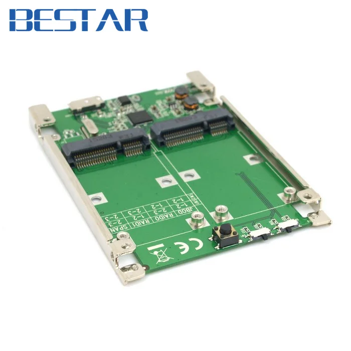 2 5 дюймовый Dual Mini PCI E pcie pci express mSATA SSD RAID адаптер к USB 3 1 аппаратная Raid карта Raid0 Raid1