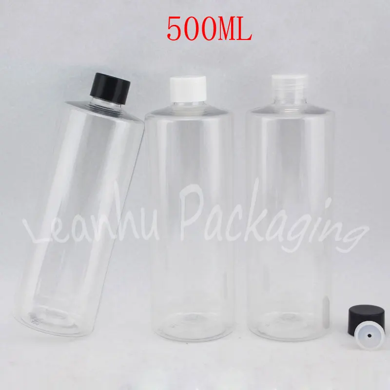 Круглая прозрачная пластиковая бутылка 500 мл с закручивающейся крышкой 500CC
