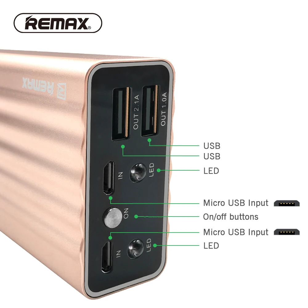 Remax беспроводной банк питания 20000 мАч двойной микро usb вход быстрозарядный