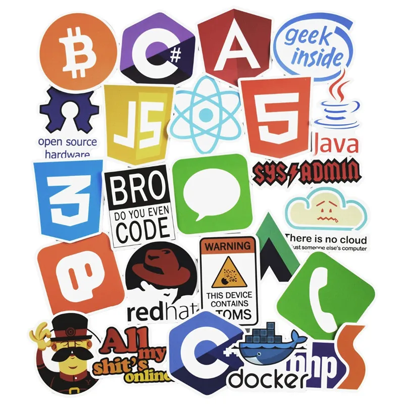 50 шт./компл. интернет Java JS Php Html Программирование наклейки Norepeat для Pad телефона