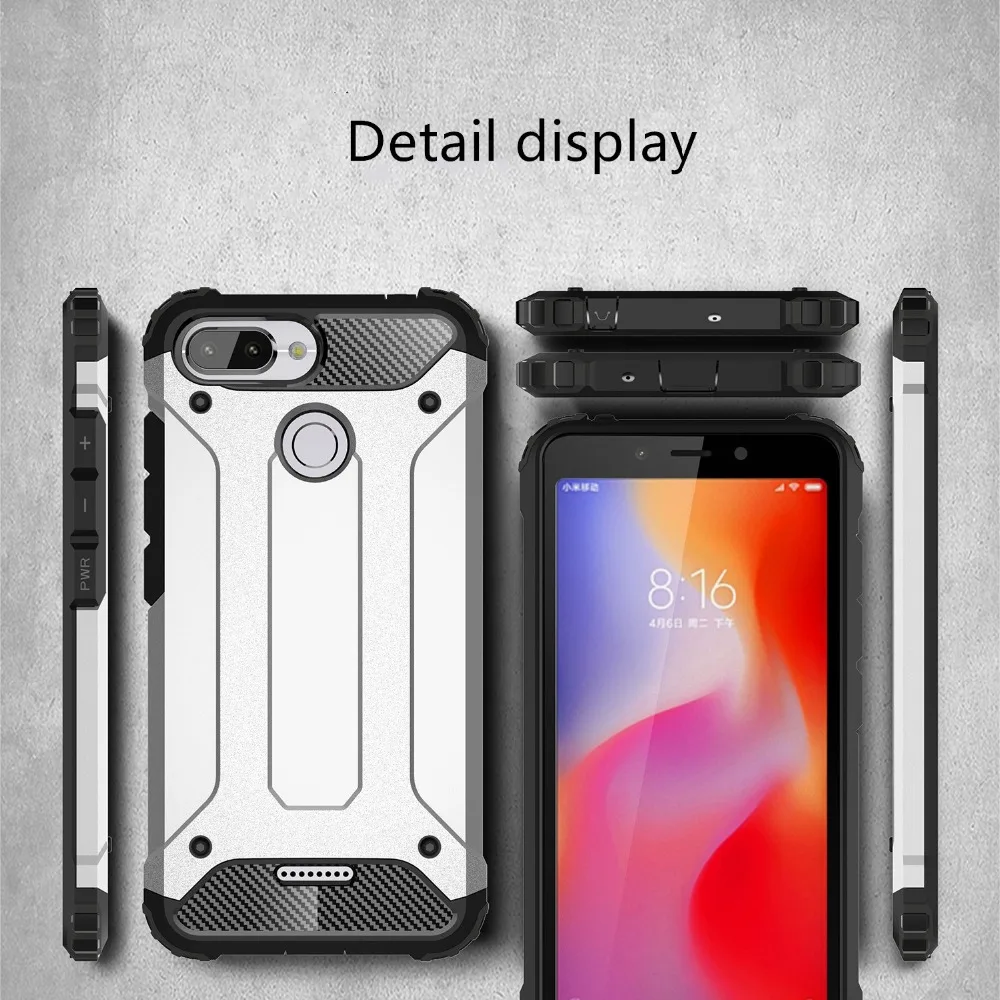 Прочный Броня PC + TPU чехол для телефона Xiaomi redmi 6 спортивный противоударный