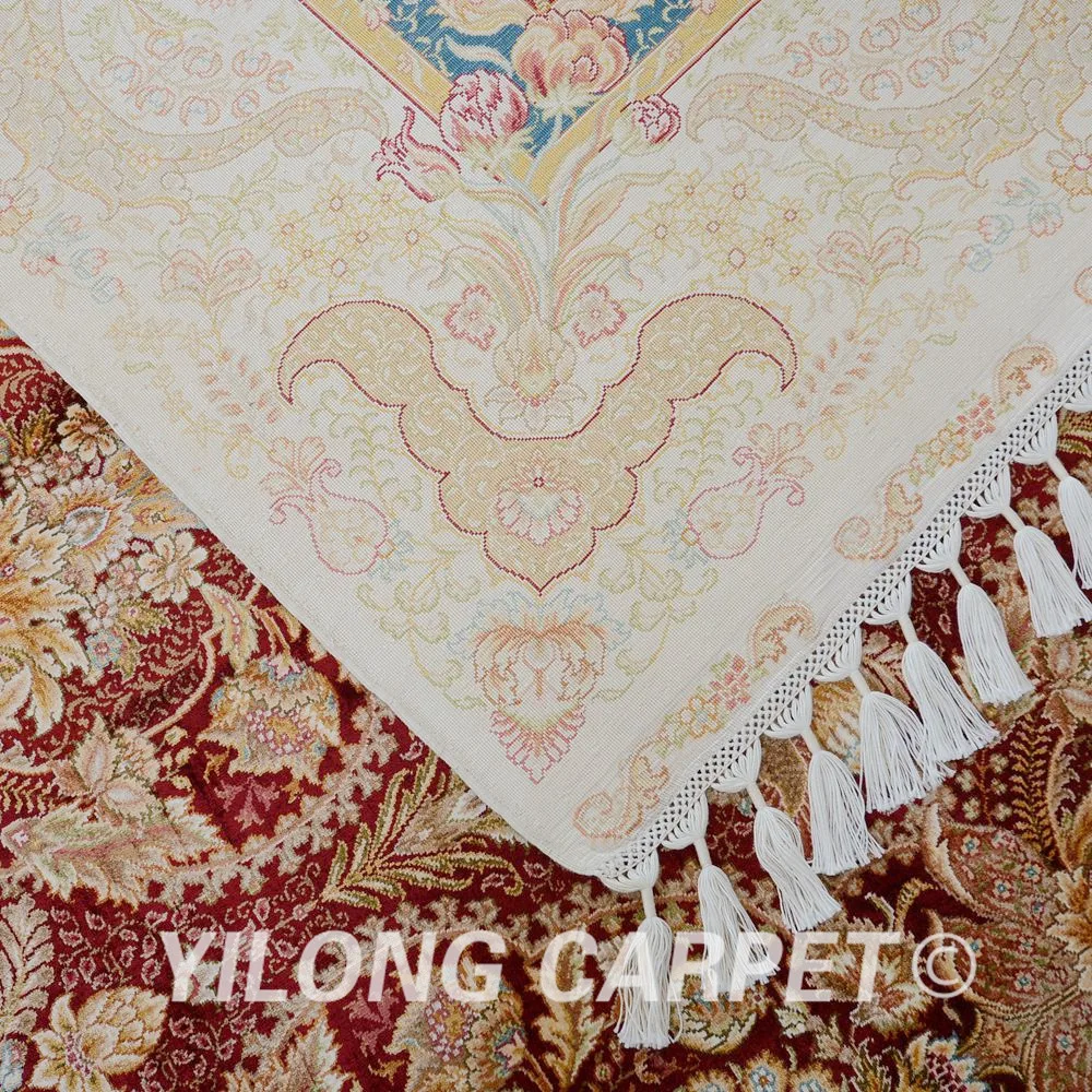 Ковер Yilong ковер из шелка ручной работы с красной Турцией 5 х 8 дюймов (1696)|hand knotted