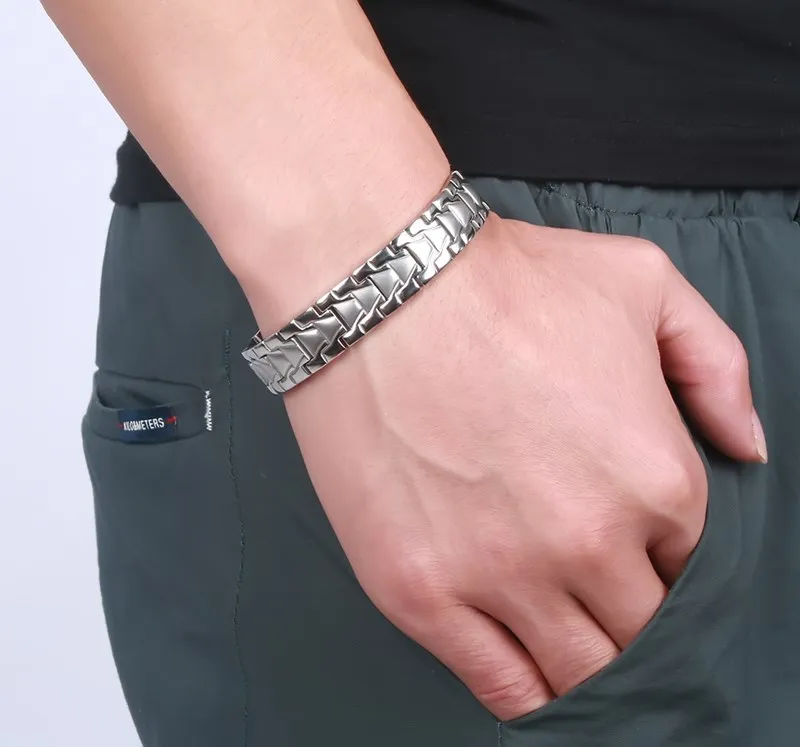 Магнитные терапевтические браслеты для мужчин здоровый Гладкий Браслет-манжета